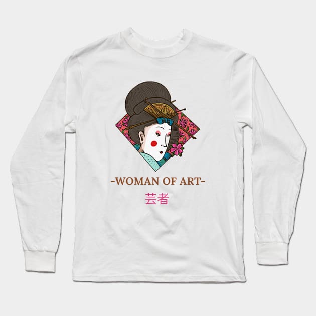 Woman Of Art! Geisha, Geiko Japanese Long Sleeve T-Shirt by Johan13